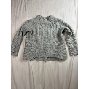 Madewell Grey Ribbed Mock Neck Wool Blend Pullover Sweater H3338 Womens Medium